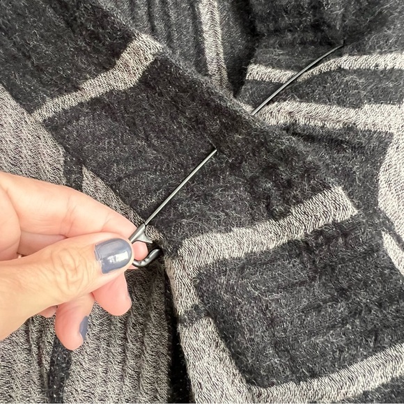 Igor Dobranic Jacket Gauzy Artsy Cardigan Safety Pin Closure Wool Cotton “Bells” - Picture 7 of 7